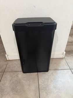 EKO Mirage-T 50 Liter / 13.2 Gallon Touchless Rectangular Motion Sensor Trash Can or Recycling Bin, Brushed Stainless Steel Finish (Matte Black)