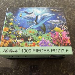 1000 Piece Dolphin Ocean Puzzle – Complete/As Is 