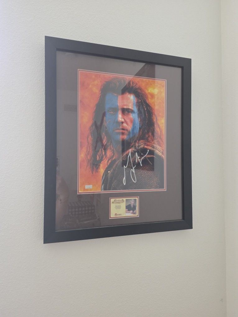 Original Mel Gibson Braveheart Sign Autograph Photo Picture Certificate