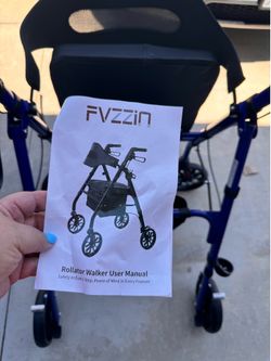 Mobility walker, post operation, rehab. Easy to push indoor and outdoor brand new assembled blue walker.