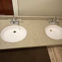 New Double Sink Vanity With Delta Faucets 