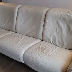 Ekornes Stressless Leather 3 Seat sofa & ottoman