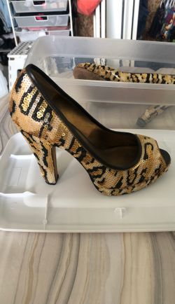 Coach Sequined Peep Toe Heel