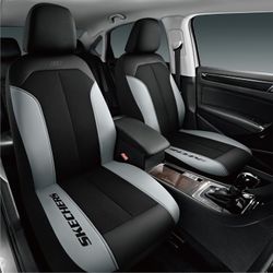 *2 Front* Car Seat Covers, GOGA Mat Oxford Cloth Seat Covers, Universal, Black and Grey