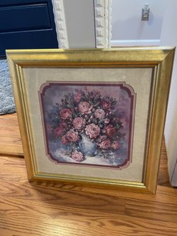 Custom Framed Floral Picture 