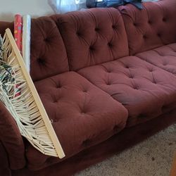 Rust Colored Mid-century Modern Comfy Couch