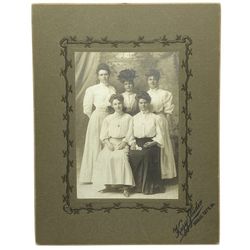 Antique Portrait Photograph Group Ladies Framed 1900s Kozy Studio Sioux City IA
