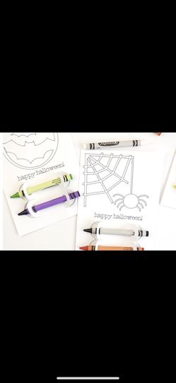 Halloween Theme Coloring Cards