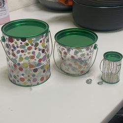 Set Of 3 Buckets With Handle Mini/Medium/Large Sizes