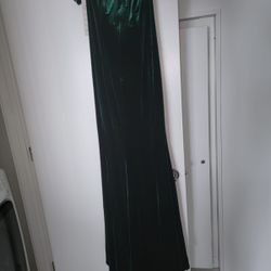 Hunter Green Velvet Dress $300
