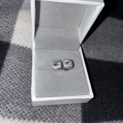 Large Solid S925 Diamond Earrimgs 