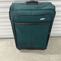 Large Samsonite Rolling Suitcase – Green Fabric