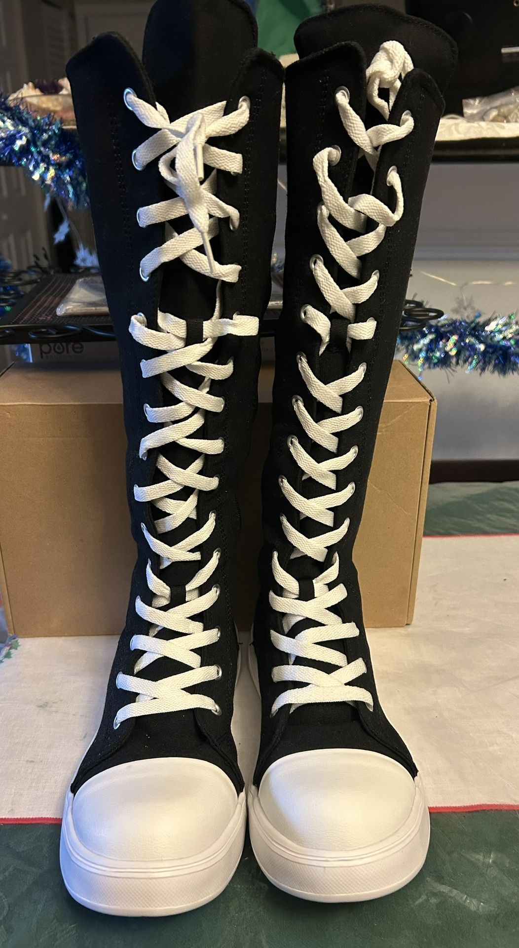 Black High-Top Sneakers (Brand New)