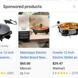 12" round ceramic electric skillet ( brand is mainstays)