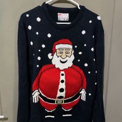 Men’s Medium Size Christmas Sweater 3D Santa Fat Stomach Holiday Party (Pick up🛒 In Bellevue)*Check out my Other Posts 🎁
