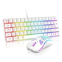 Thunder White 60% Mechanical Keyboard & Wired Mouse Combo