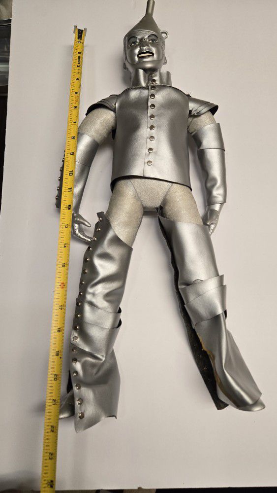 Wizard of Oz Franklin Mint Heirloom Doll 22" TIN MAN 1991, his foot is tape up do to a small chip, the side of his pants need some new glue see 