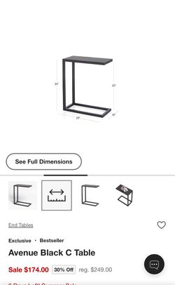 Faux C Side Table 