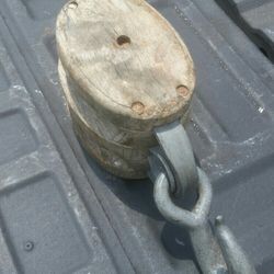 Antique Large Wooden Double Throated Pulley