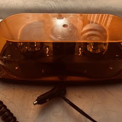 EMERGENCY 16” LIGHT BAR AMBER ROTATING MAGNETIC AUTO TRUCK