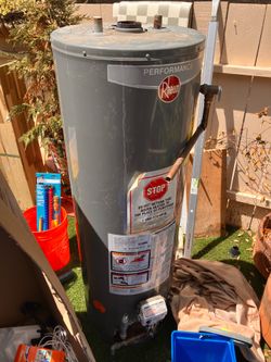 Broken water heater for scrap