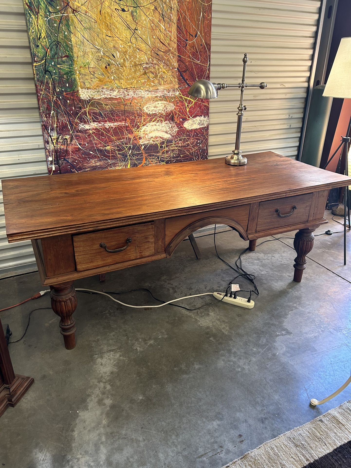 Antique Office Desk, Made Of Teck Wood