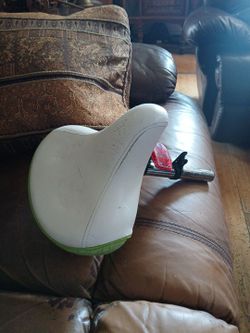 White Bike Seat with Seatpost and Rear Light