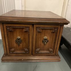Double Door Square End Table