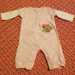 Carter's Pink Polka Dot Monkey Romper