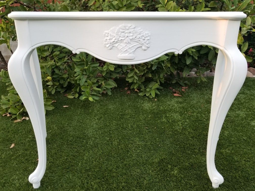 Beautiful white entry, sofa or accent table refurbished