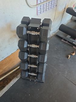 Rubber Dumbells hex