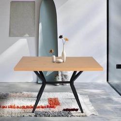 SALE! New 4 person Mid Century Modern Dining Table with Light Oak Top