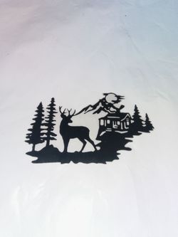 plastic Deer Cabin Wall Art