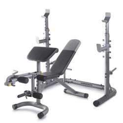 Weider Olympic Workout Bench With Squat Rack And Bench Press Brand New Sealed 
