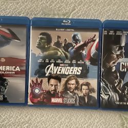 Marvel Movie Blue Ray DVD’s ($5 Each)