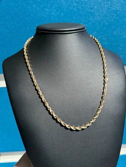 14k yellow gold solid rope chain 21inch