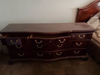 Cherry Wood Dresser with Brass Hardware