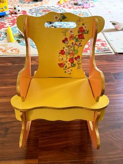 Children's Wooden Rocking Chair Floral
