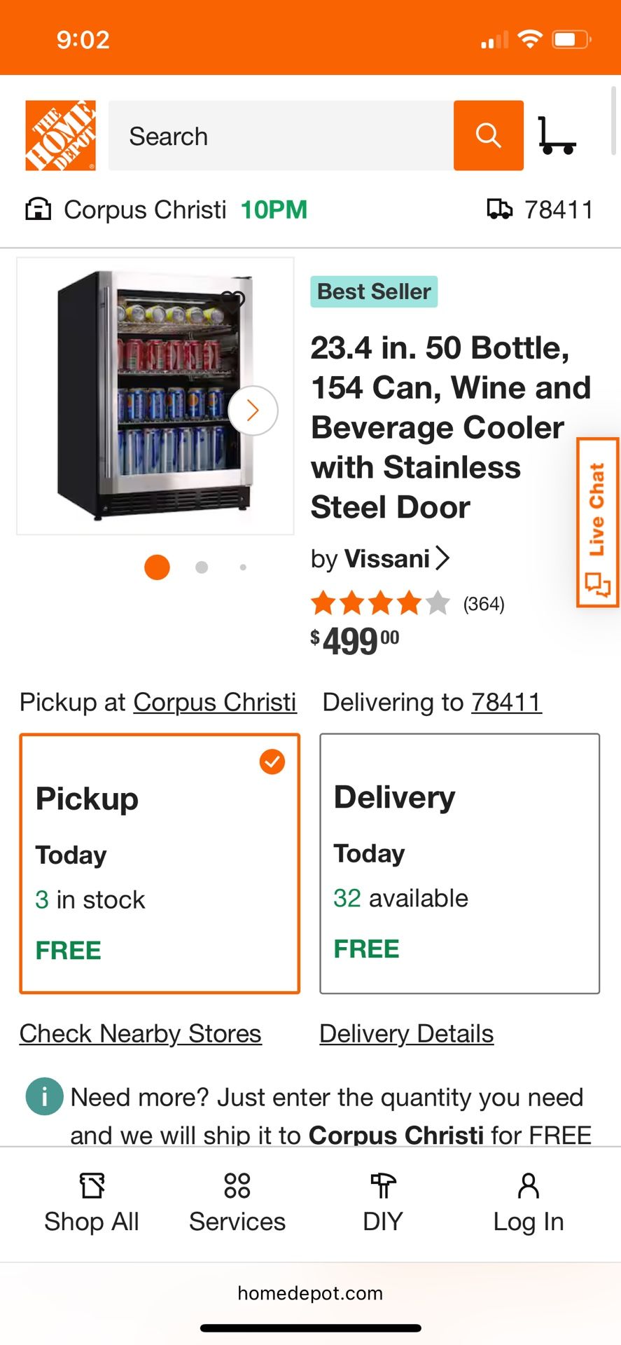 Vassani Mini Cooler 24.3 Cubic Feet