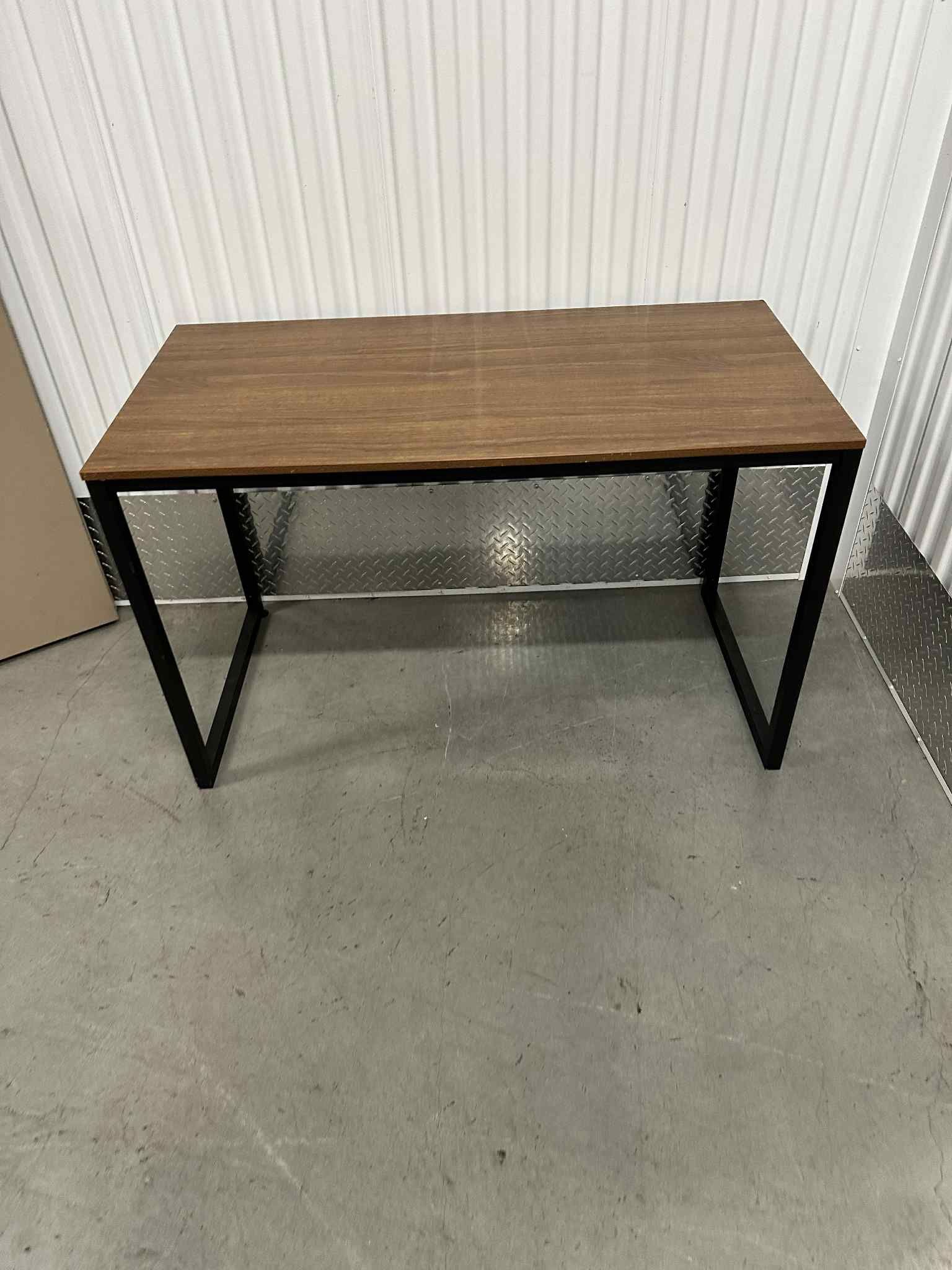 ZINUS Jennifer 47 Inch Black Frame Desk, Computer Workstation, Brown
