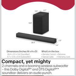 New LG S40T 2.1 Soundbar with Wireless Subwoofer