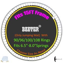 Bzzter Replacement Trampoline Mat, Fits 15ft Round Frame,With 108 Rings 159.8 Inch Diameter, Fits 6.5"-7.0" Springs,Not 15ft Diameter Mat,10 Rows Of S