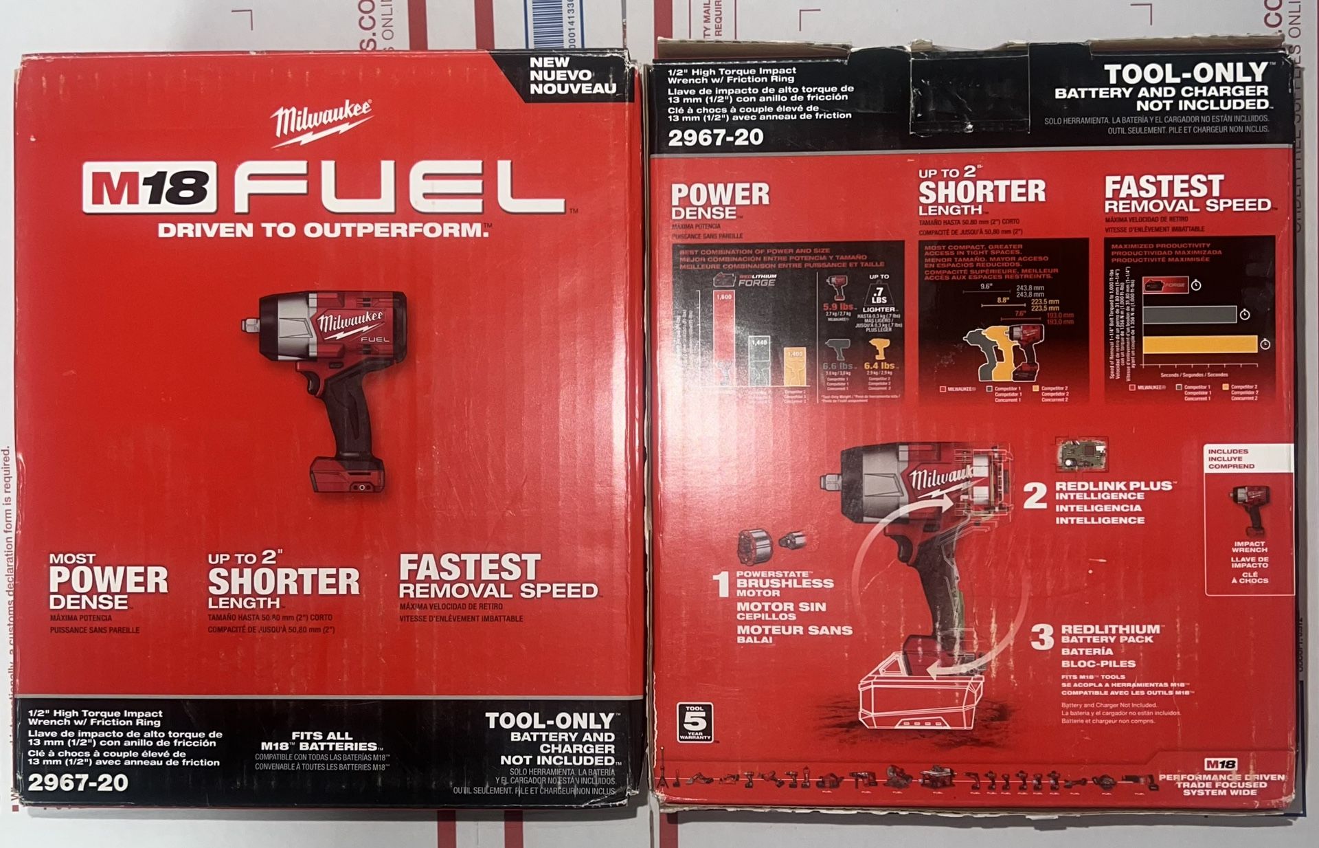 Milwaukee M18 Fuel 1/2” High Torque Impact Wrench. Tool Only. Model #2967-20