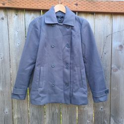 Forever 21 Women's Gray Single Button Pea Coat 
