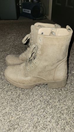 Suede Chinese laundry combat boot look