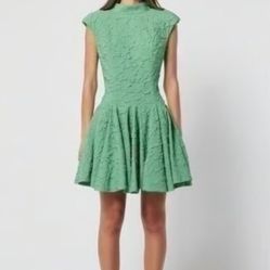  Villandry Green Mini Dress Embossed jacquard Dress size XXS
