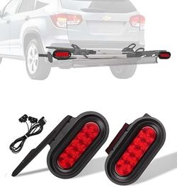 NEW Young ELECTRIC Bike Rack Brake Light & Plate Kit, 6 Inch 10LEDs Oval Red LED Tail Light 2PCS
