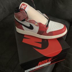 Jordan 1 High Spider Man 6y 7y New