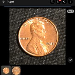 1981-D Penny in Mint condition