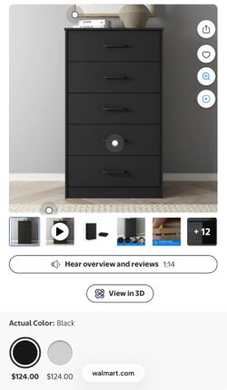 MAINSTAYS ARDENT 5 DRAWERS DRESSER BLACK